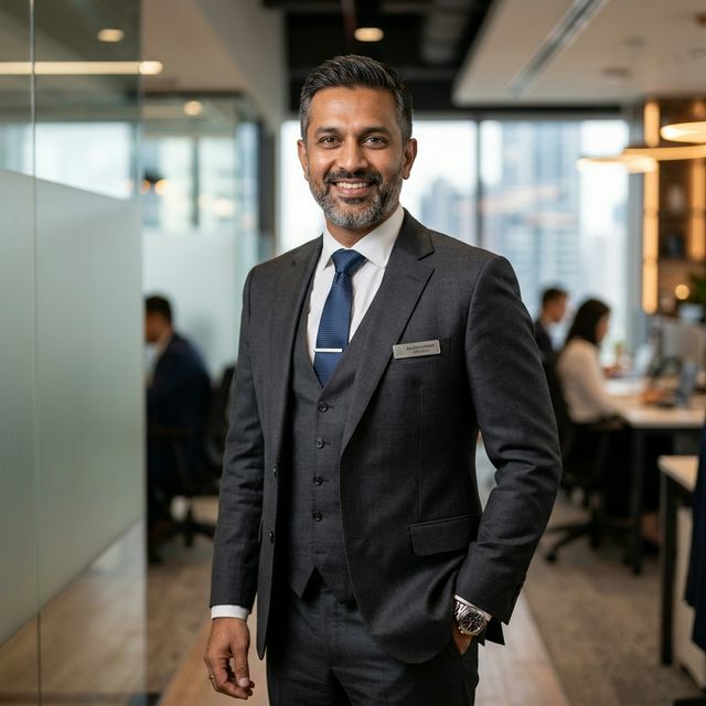 Portrait of Indian business executive Rajesh Kumar